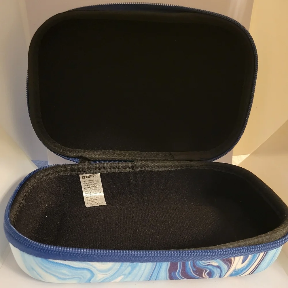 Zipit Blue Marble Hard Shell Pencil Case Zipper Storage Organizer
